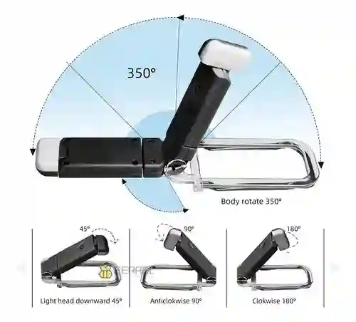 Lámpara De Lectura Recargable Portátil Con 3 Modos, Clip, Luz Eye-care Y Batería De 50 Horas