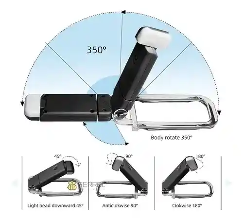 Lámpara De Lectura Recargable Portátil Con 3 Modos, Clip, Luz Eye-care Y Batería De 50 Horas