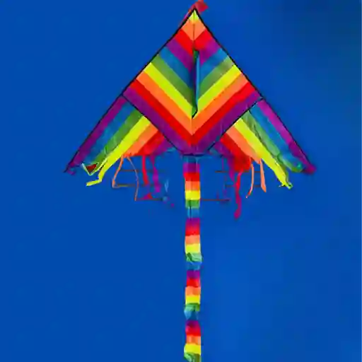Cometa Para Volar Diamante Chulo Multicolor 130 X65cm Mediana Con Cola + Pita