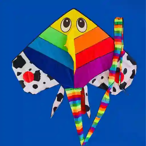 Cometa Para Volar Diamante Mantarraya Multicolor 220 X 130 X 510cm Extra Grande Con Cola + Pita