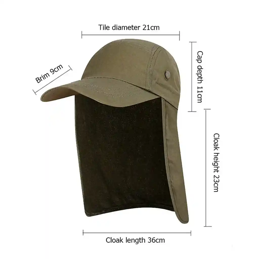 Gorra O Cachucha Safari Tapa Cuello En Dril Uni Color Beige