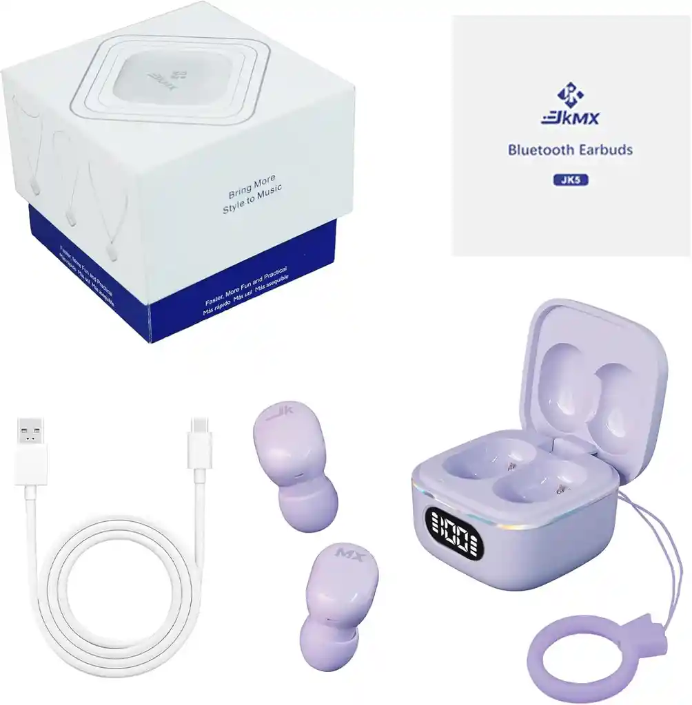 Jkmx Audifonos Inalambricos Bluetooth, Auriculares Inalámbricos Con Pantalla Compatible Para Iphone Samsung Huawei Xiaomi Laptop Para Correr Escuchar Música Videos