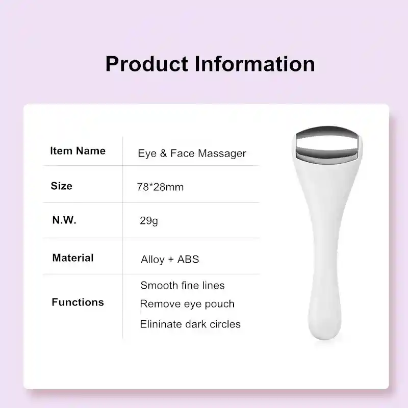 Rodillo De Hielo Para Rostro Y Ojos, Rodillo Facial Y Masajeador De Ojos, Rodillo De Hielo Para Cuerpo Y Rostro, Cierra Poros, Alivia Migrañas, Alivia El Dolor Y Alivia La Hinchazón De Ojos Para Mujeres (rodillo Facial Y De Ojos 2 En 1)