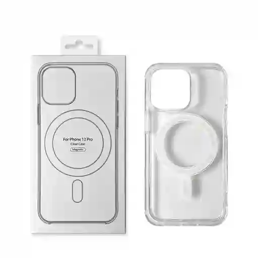 Funda Magsafe Para Iphone 13 Magnetic De Color Transparente