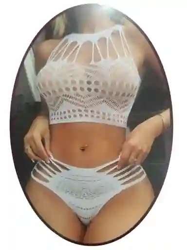 Lencería De Malla Brillante Para Mujer, Lencería Sexy De Malla Con Diamantes De Imitación,