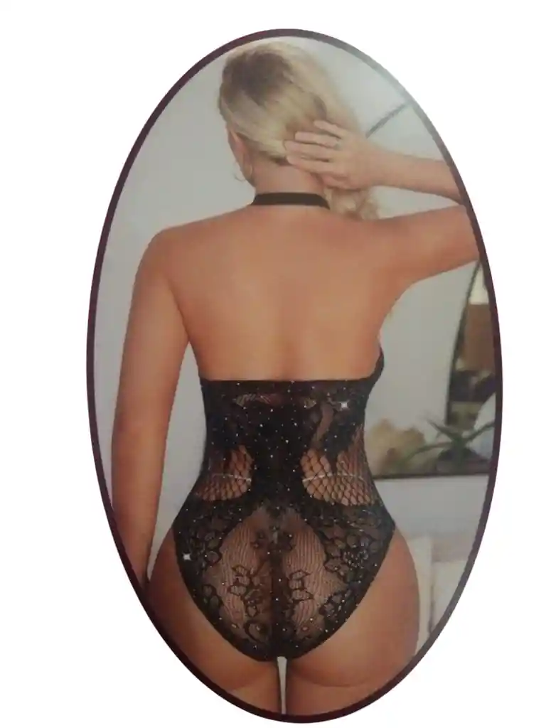Lencería De Malla Brillante Para Mujer, Lencería Sexy De Malla Con Diamantes De Imitación,
