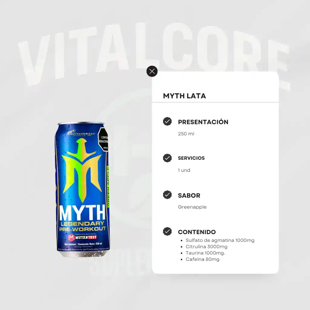 Myth Energizante Bebida Pre Entreno