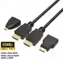 Cable Hdmi Kit 3 En1 Mini Hdmi Micro Hdmi Hdmi A Hdmi