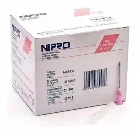 Aguja Hipodermica (nipro) 18gx1-1/2"(38mm)