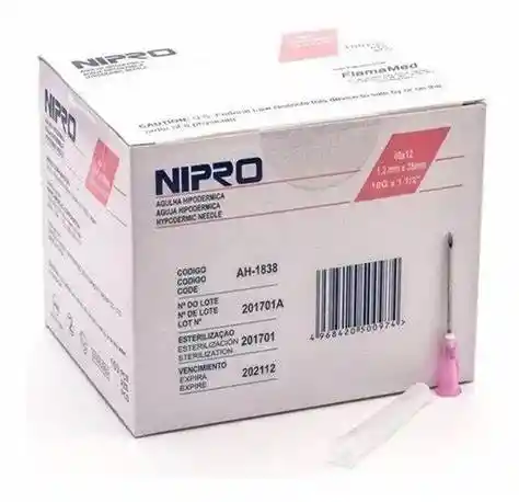 Aguja Hipodermica (nipro) 18gx1-1/2"(38mm)
