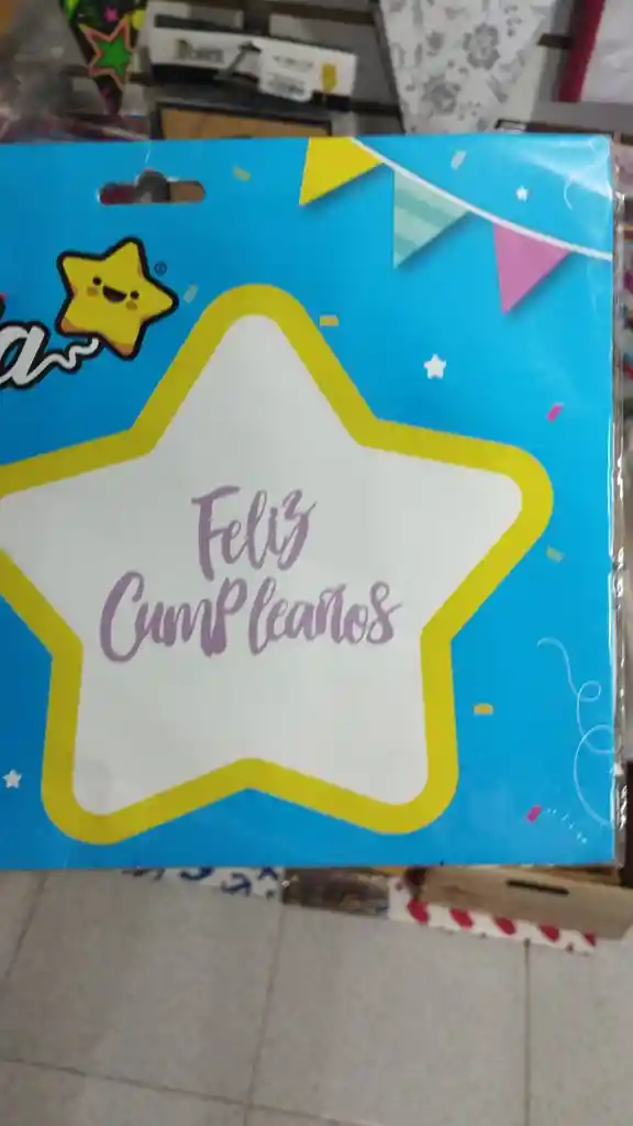 Letrero Feliz Cumpleaños Cursivo Carton