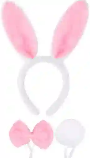 Kit Disfraz De Coneja Blanca, Corbatin, Orejas Y Cola - Halloween