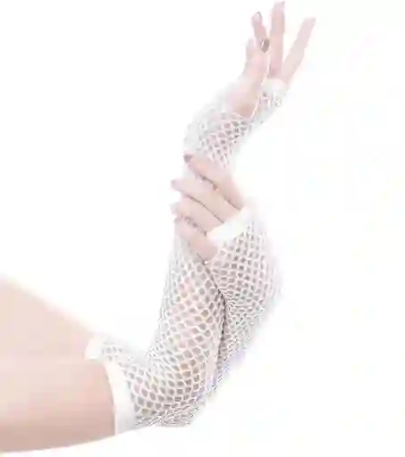Guantes En Malla Blancos, Largos