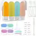 Kit Botellas Recipientes De Silicona Viaje 15 Piezas