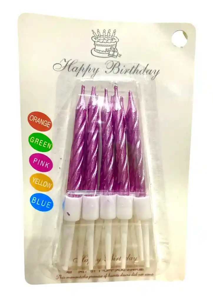 Vela Metalizada Oro Rosa 7 Cm X 10 Unidades