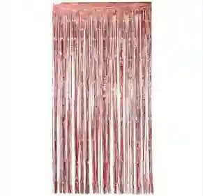 Cortina De Tiras Para Decoracion De Fiestas Color Oro Rosa