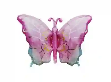 Bomba Globo Metalico Diseño De Mariposa Color Rosado 79cm X 52,5cm