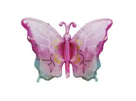 Bomba Globo Metalico Diseño De Mariposa Color Rosado 79cm X 52,5cm