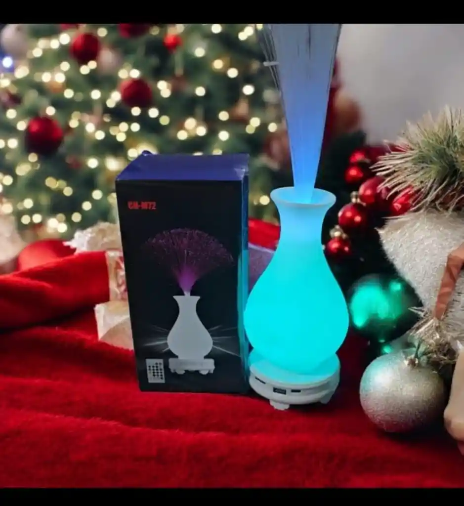 Parlante Florero Maceta Luminosa Bluetooth 12 Colores Fibra Óptica Con Control Remoto