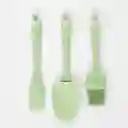 Utensilios Expressions Set X3 En Silicona Verde
