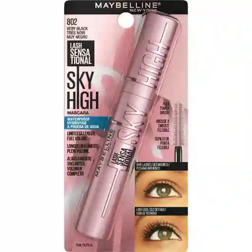 Pestañina Maybelline Lash Sensational Sky High A Prueba De Agua 802 Very Black
