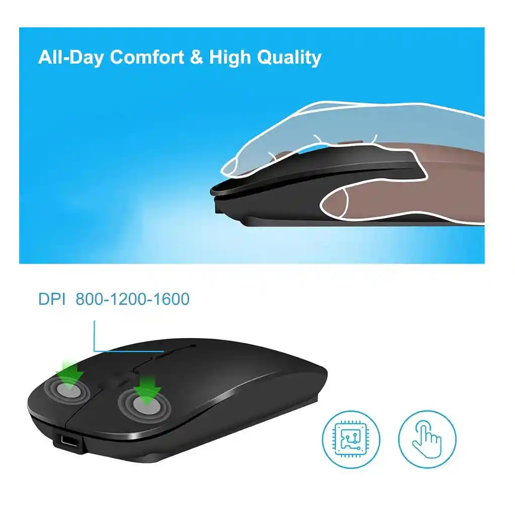 Mouse Raton Inalámbrico Bluetooth Pc Cell Tablet Recargable