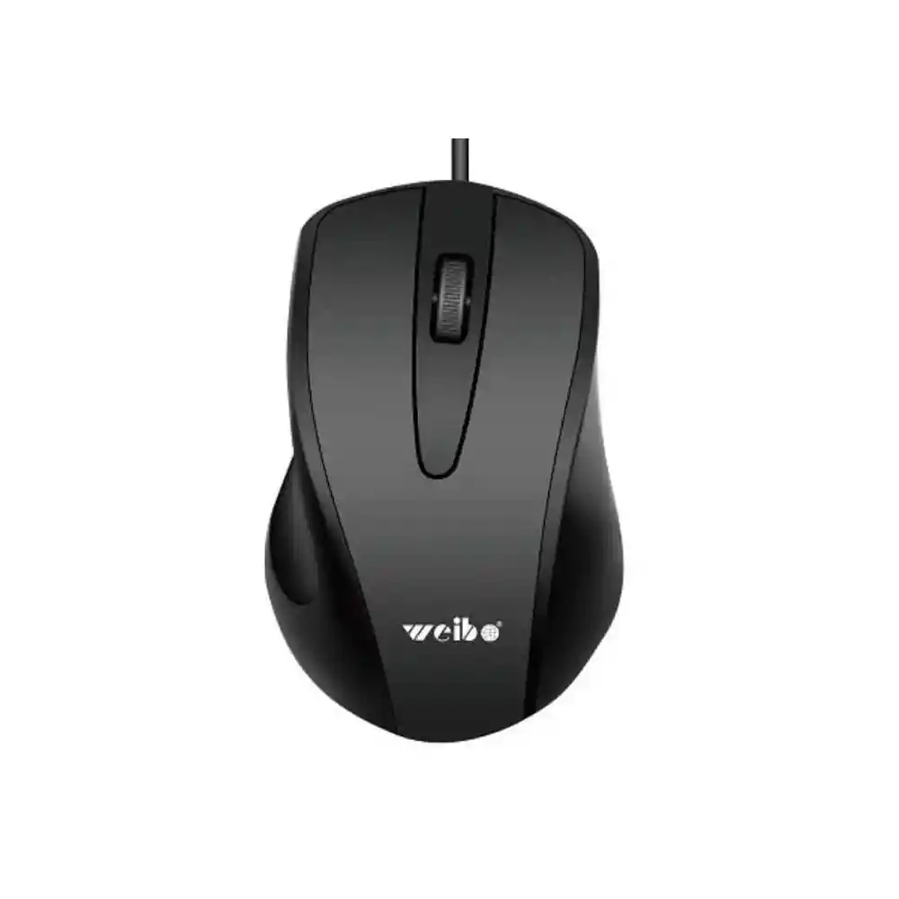 Mouse Weibo Alambrico Sensor Optico Raton Pc Portatil Cable Negro