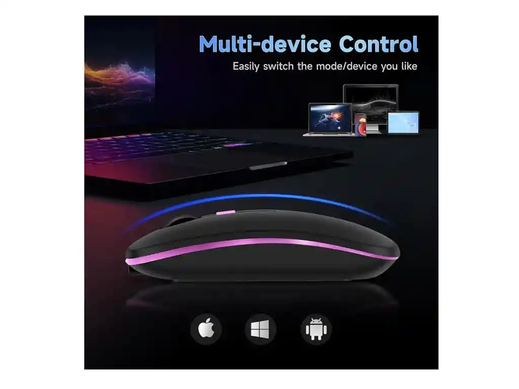Mouse Raton Inalámbrico Bluetooth Pc Cell Tablet Recargable