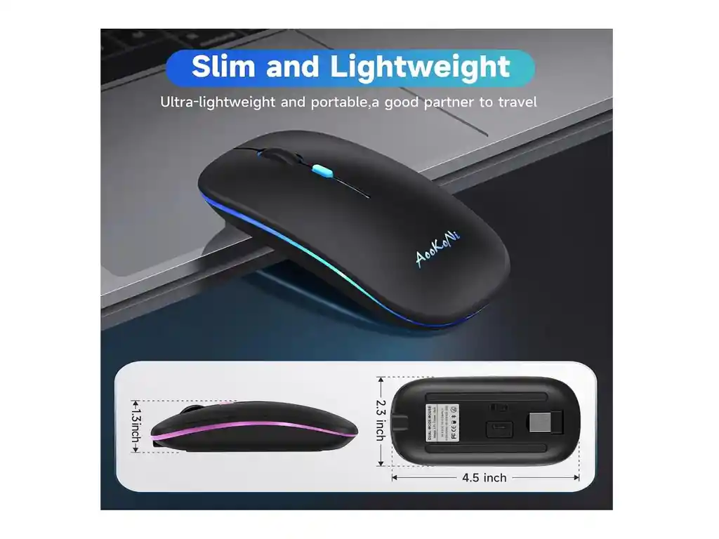 Mouse Raton Inalámbrico Bluetooth Pc Cell Tablet Recargable