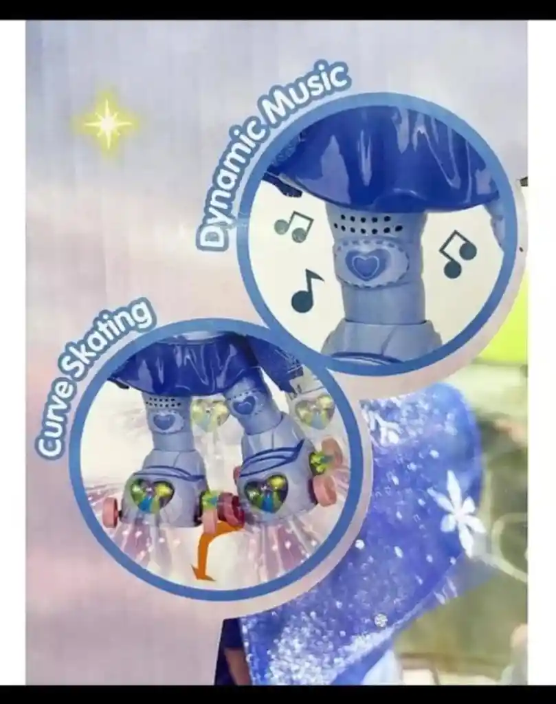 Muñeca Patinadora Luces Sonidos Juguete Niñas Azul