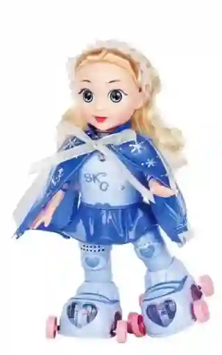 Muñeca Patinadora Luces Sonidos Juguete Niñas Azul