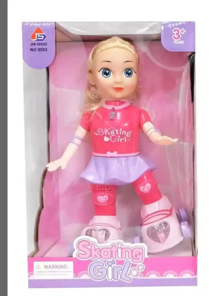Muñeca Patinadora Luces Sonidos Juguete Niñas Rosada