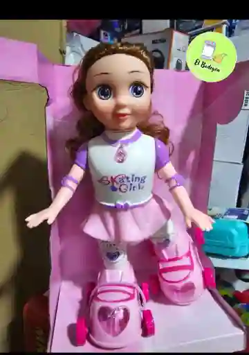Muñeca Patinadora Luces Sonidos Juguete Niñas Morado