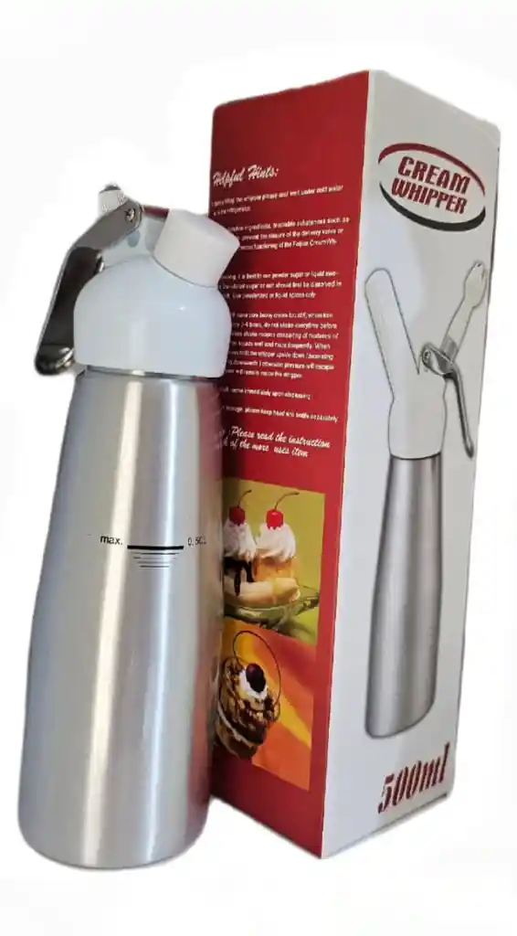 Chantillera Dispensador Crema Chantilly Acero Inoxidab 500ml