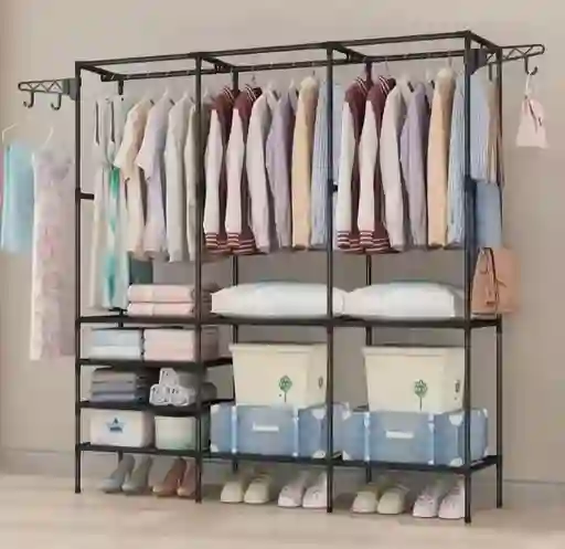 Ropero Armable 3 Cuerpos Closet Modular Con Perchero