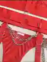 Conjunto Rojo Lenceria Sexy Con Cadenas