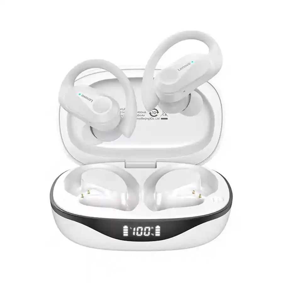 Auriculares Deportivos Lenovo Lp75 Sonido Hifi Y Enc Impermeables Blancos