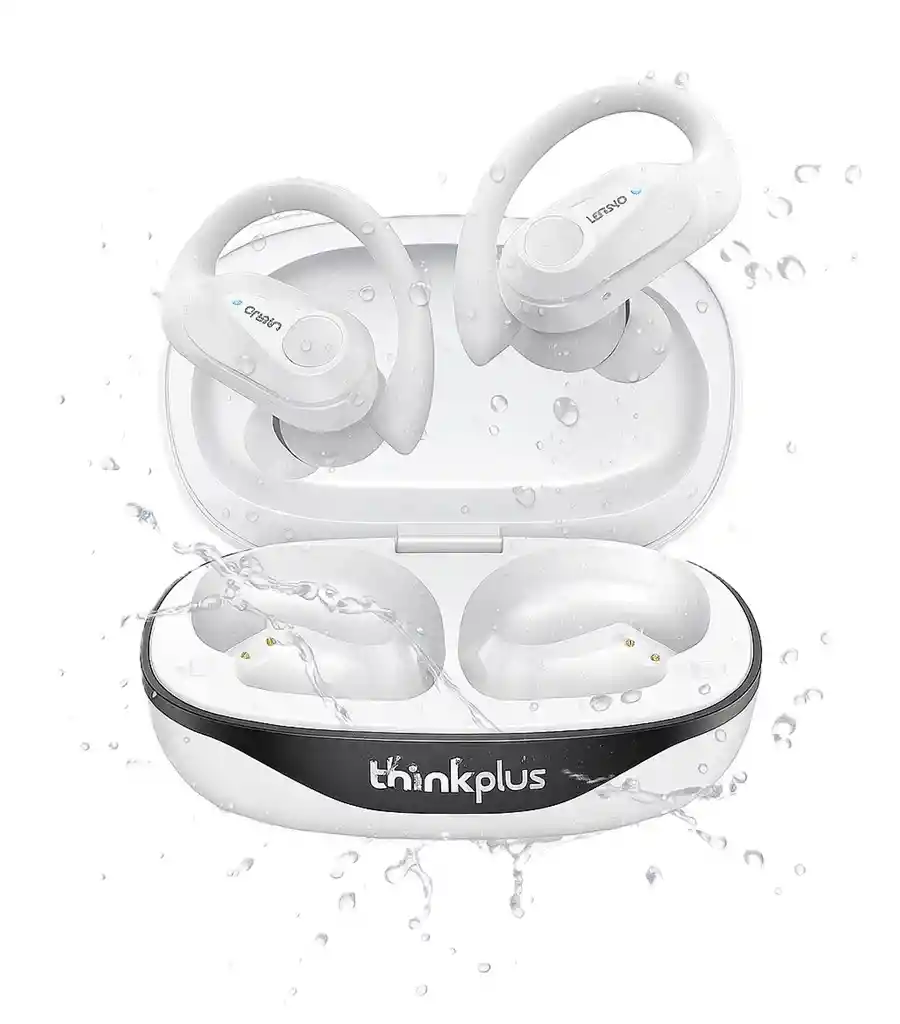 Auriculares Deportivos Lenovo Lp75 Sonido Hifi Y Enc Impermeables Blancos