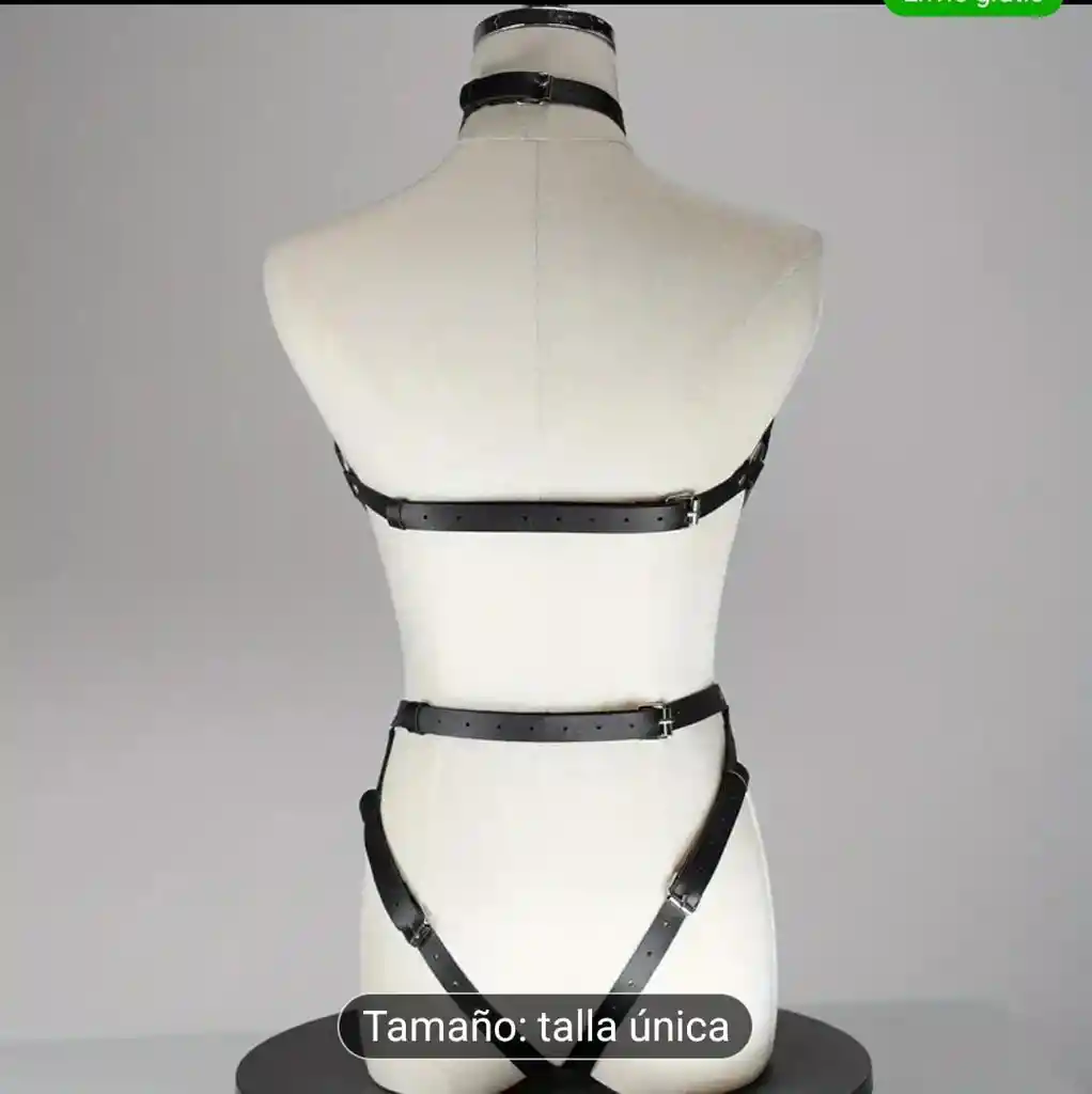 Traje En Tipo Cuero Sexy Lenceria