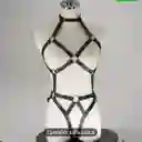 Traje En Tipo Cuero Sexy Lenceria