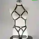 Traje En Tipo Cuero Sexy Lenceria