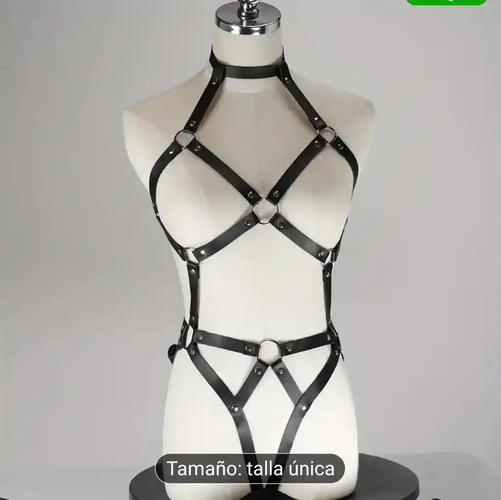 Traje En Tipo Cuero Sexy Lenceria