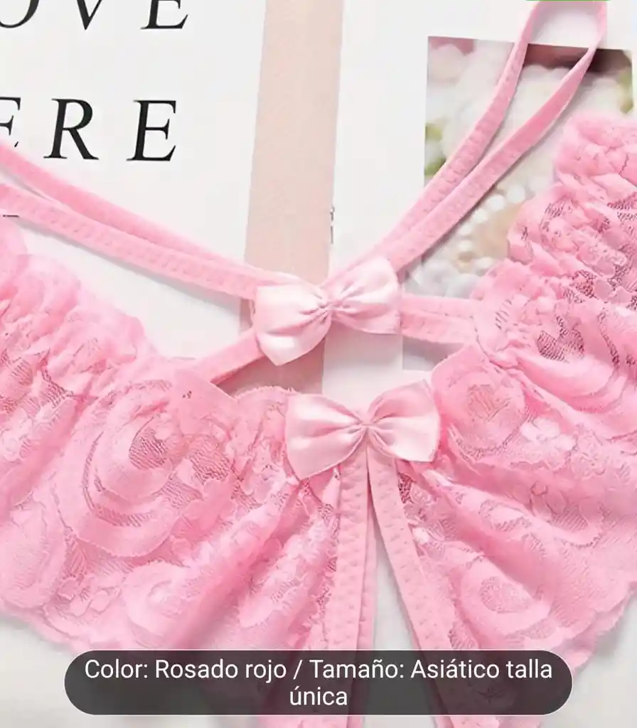 Tanga Rosada Con Encaje