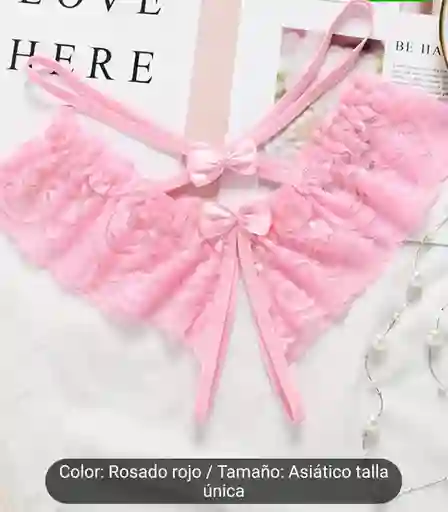Tanga Rosada Con Encaje