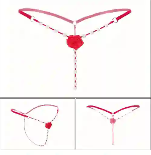 Tanga Roja Sexy Con Perlas Estimulantes #4