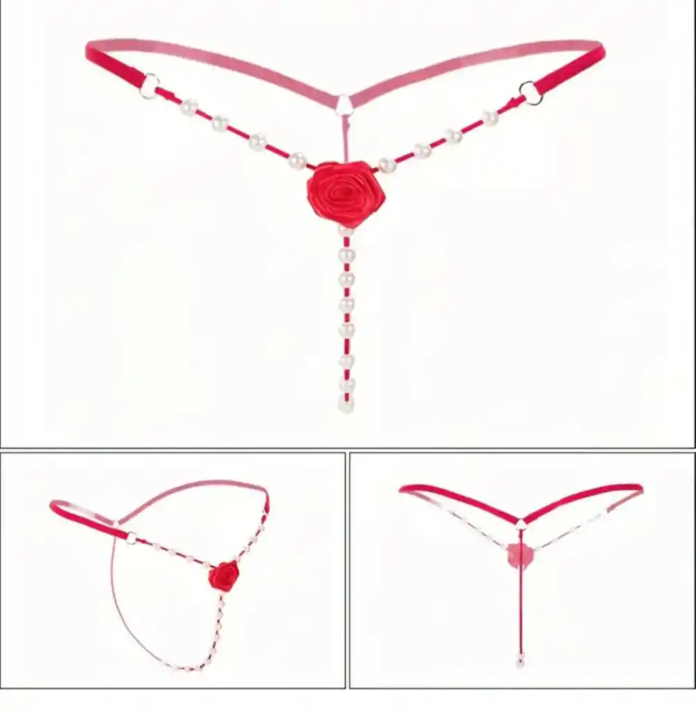 Tanga Roja Sexy Con Perlas Estimulantes #4