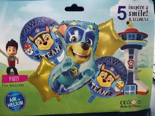 Bombas Globos Por 5 Piezas Diseño Paw Patrol Para Decoracion De Fiestas Niño O Hombre O Mujer
