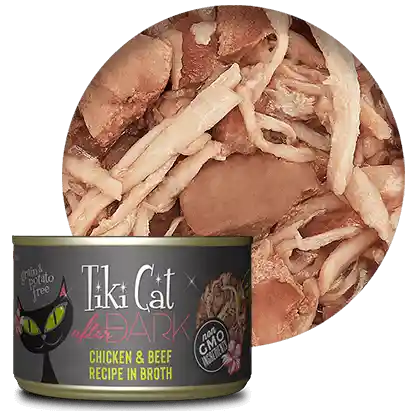 Tiki Cat After Dark - Pollo Y Carne En Caldo - 80gr
