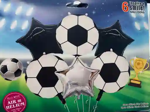 Bombas Globos Por 5 Piezas Diseño Futbol Balon Para Decoracion De Fiestas Niño O Hombre O Mujer