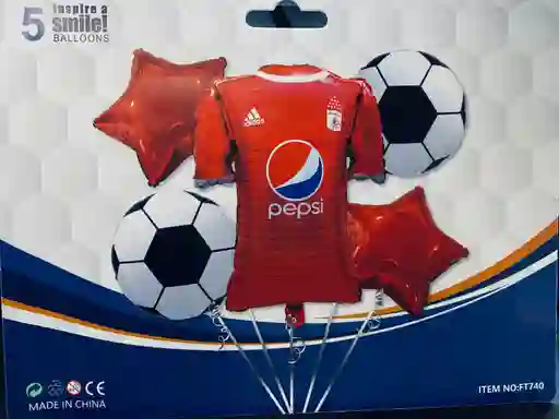 Bombas Globos Por 5 Piezas Diseño Futbol Equipo America Para Decoracion De Fiestas Niño O Hombre O Mujer